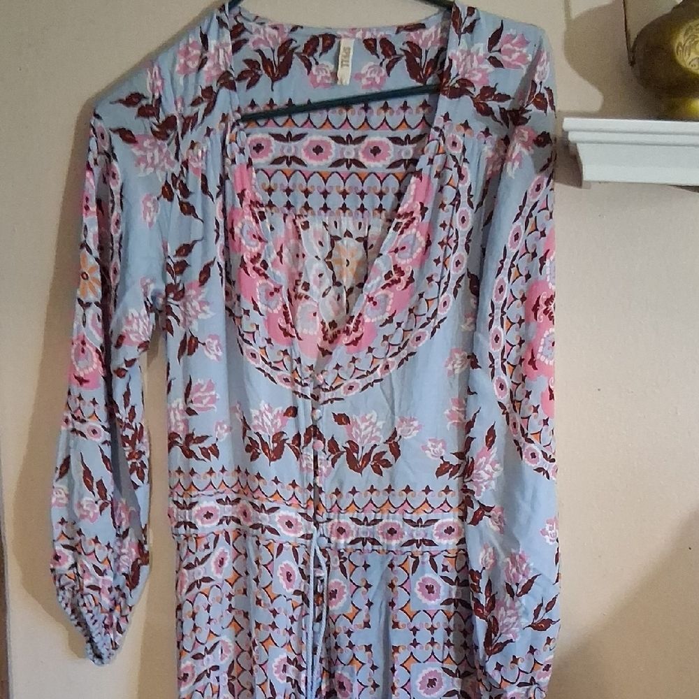 SPELL Pandora Mandala Print Bohemian Long Sleeve Maxi -Gown Small - Picture 3 of 9